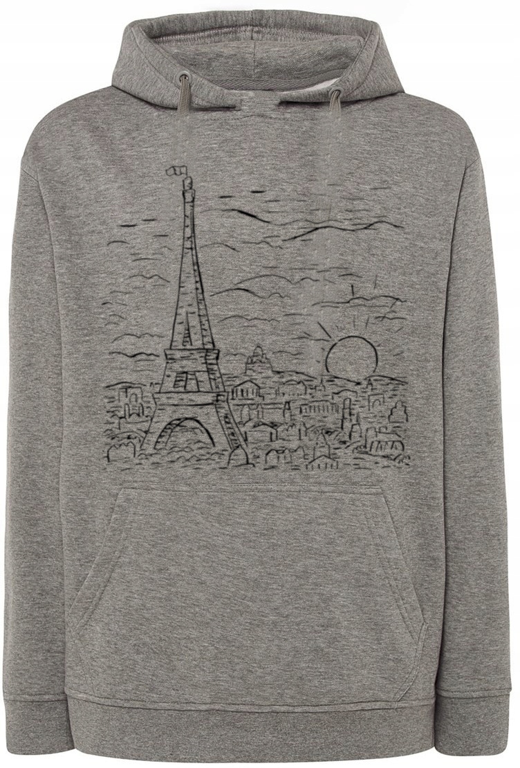 Pánská mikina s pěkným potiskem Eiffelova věž vel. 5XL