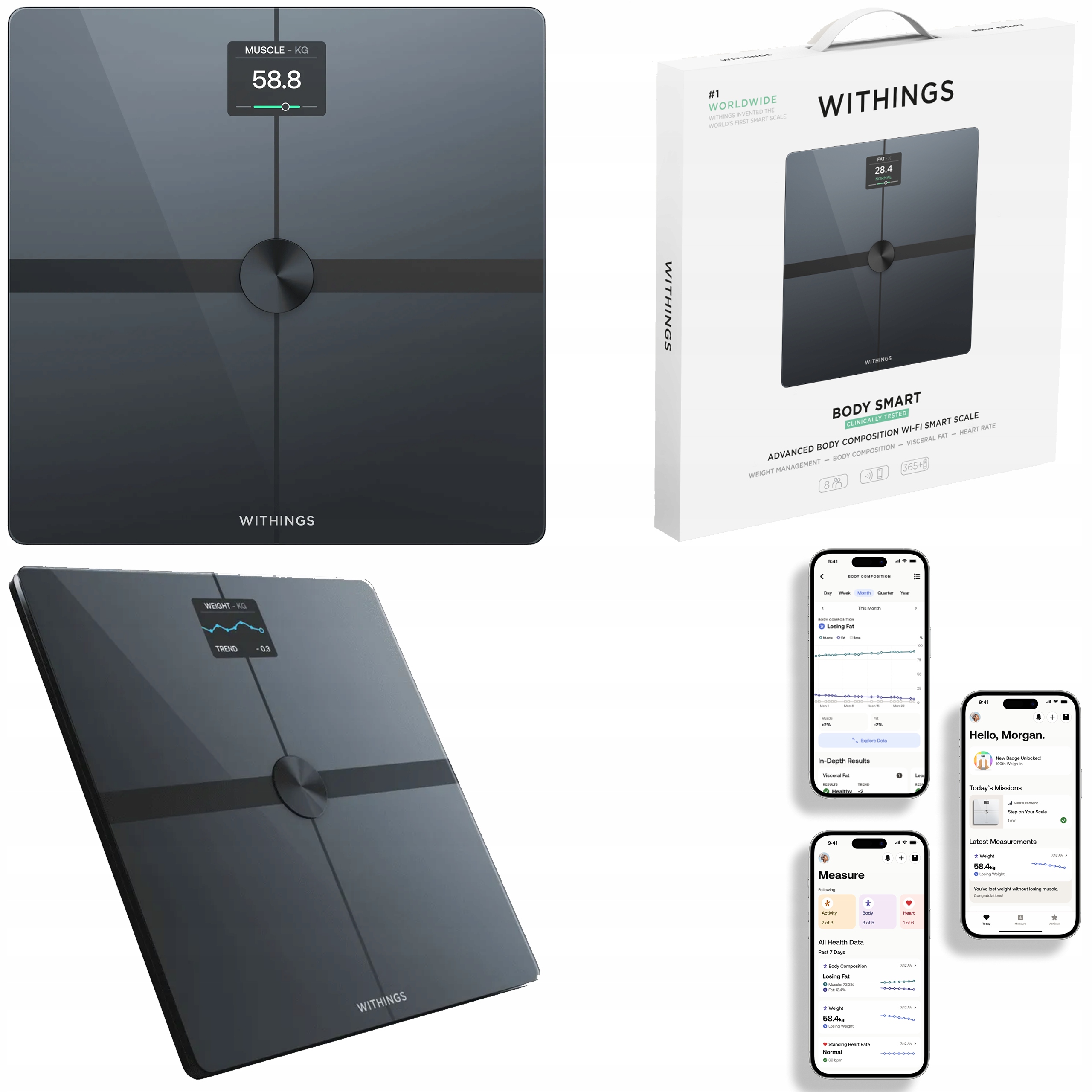 Withings Body Smart Inteligentna Waga z Analizą Składu Masy Ciała