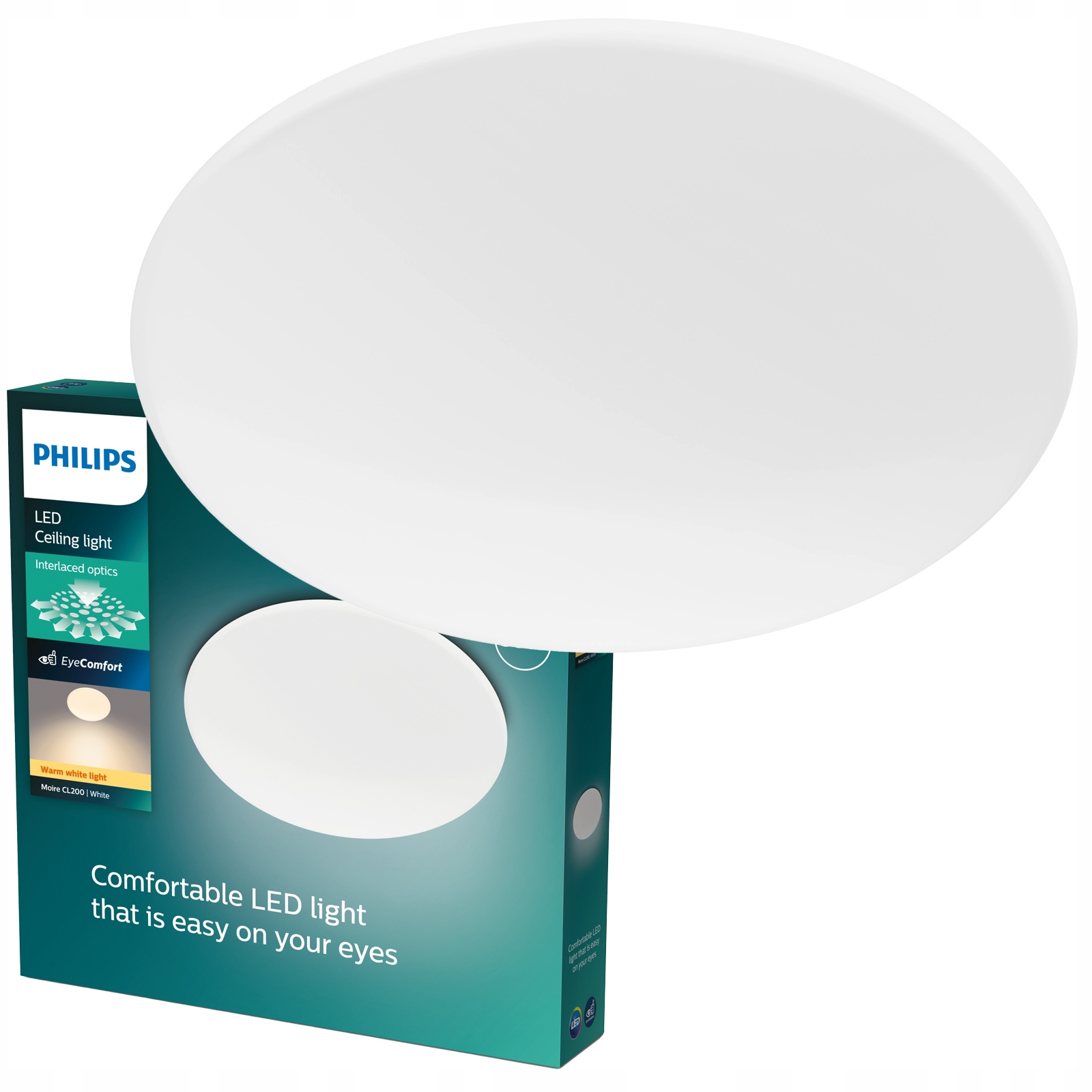 Stropné svietidlo Stropné Svietidlo Led Prisadené 36W 2700K Biele 49cm Moire Philips