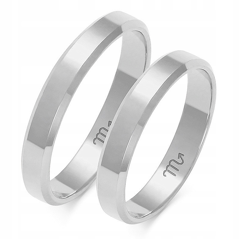 

Obrączka Białe Złoto Pr 585 3 MM Płaska Fazowana