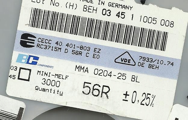 20x 56R 0.25% 25ppm Rezystor Smd minimelf MMA0204