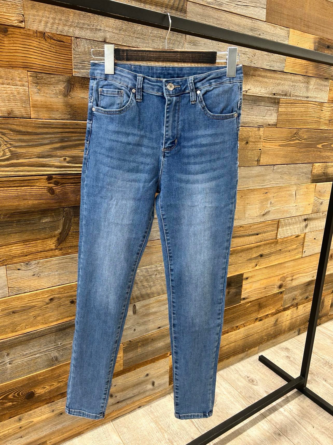 By O La La! Džínové Kalhoty Úzké Nohavice Push Up Logo Heart Modré Xs 34