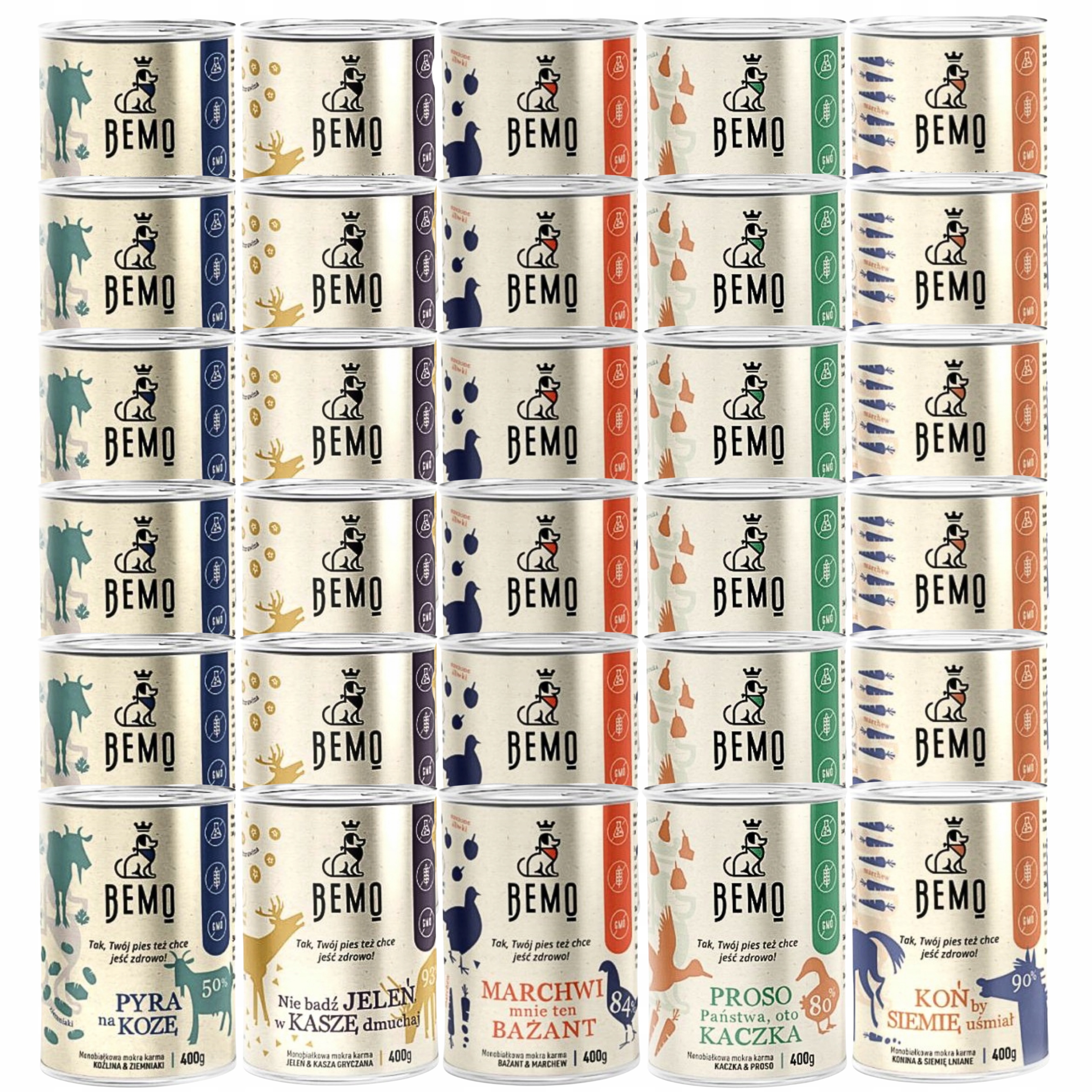 Levně Bemo krmivo pro psy mix chutí 30 x 400 g Monoproteinové