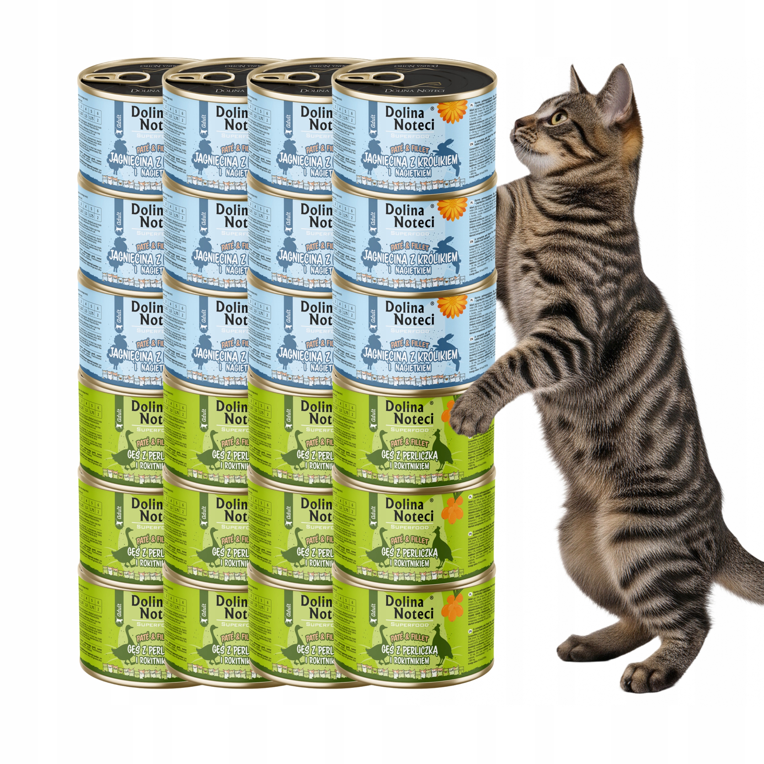 Levně Dolina Noteci Superfood paštika a filé pro kočky MIX 24x185 g