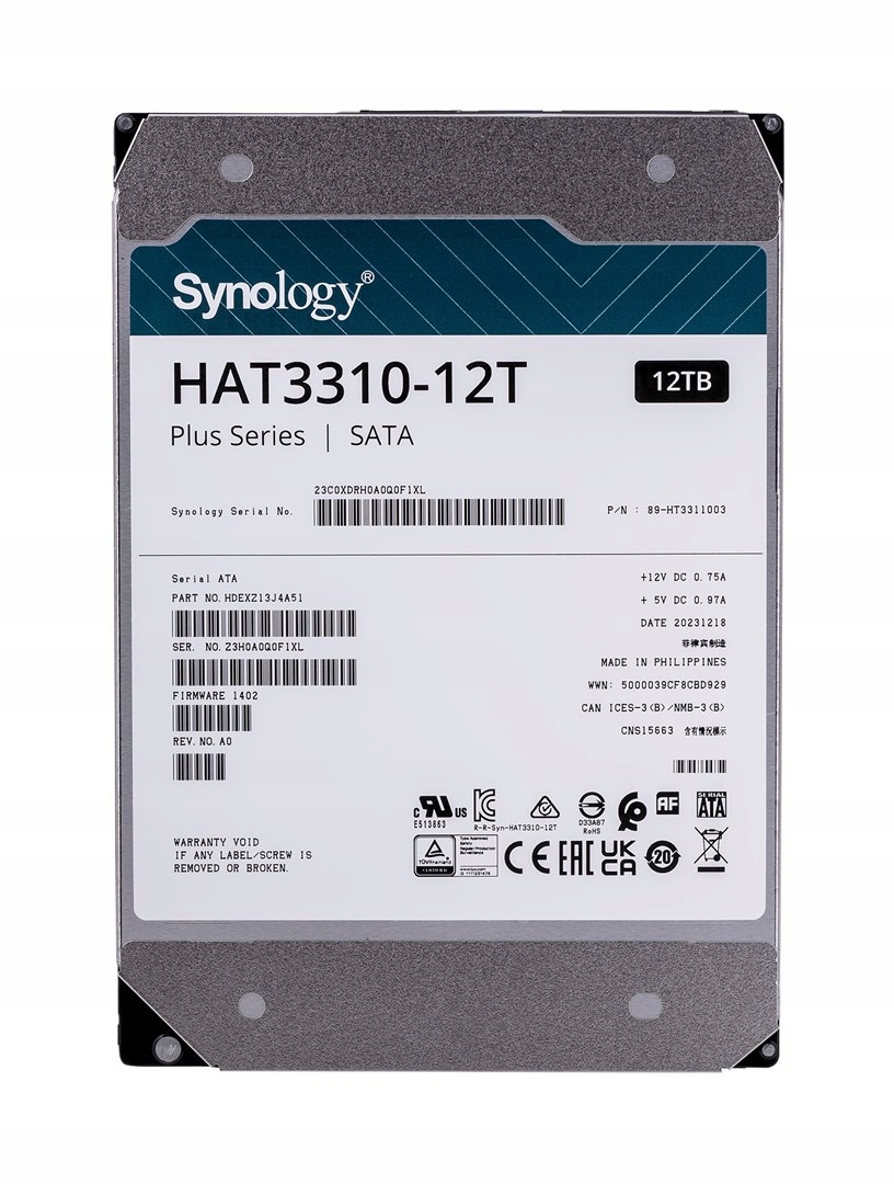 Disk 12TB Hdd Synology HAT3310-12T