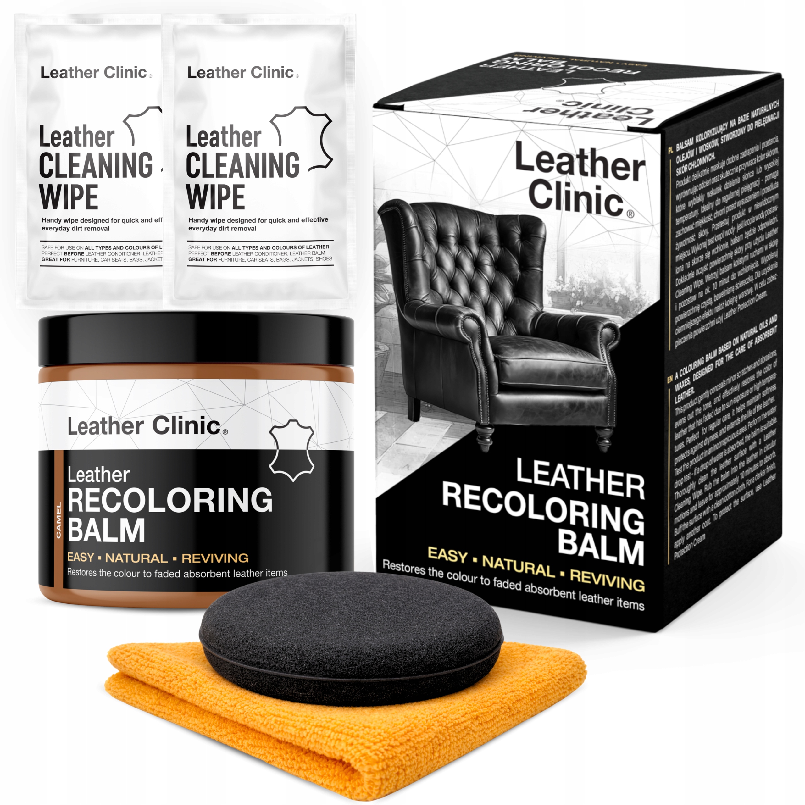 Leather Clinic Balsam Koloryzujący do Skór Chłonnych 300ml Camel