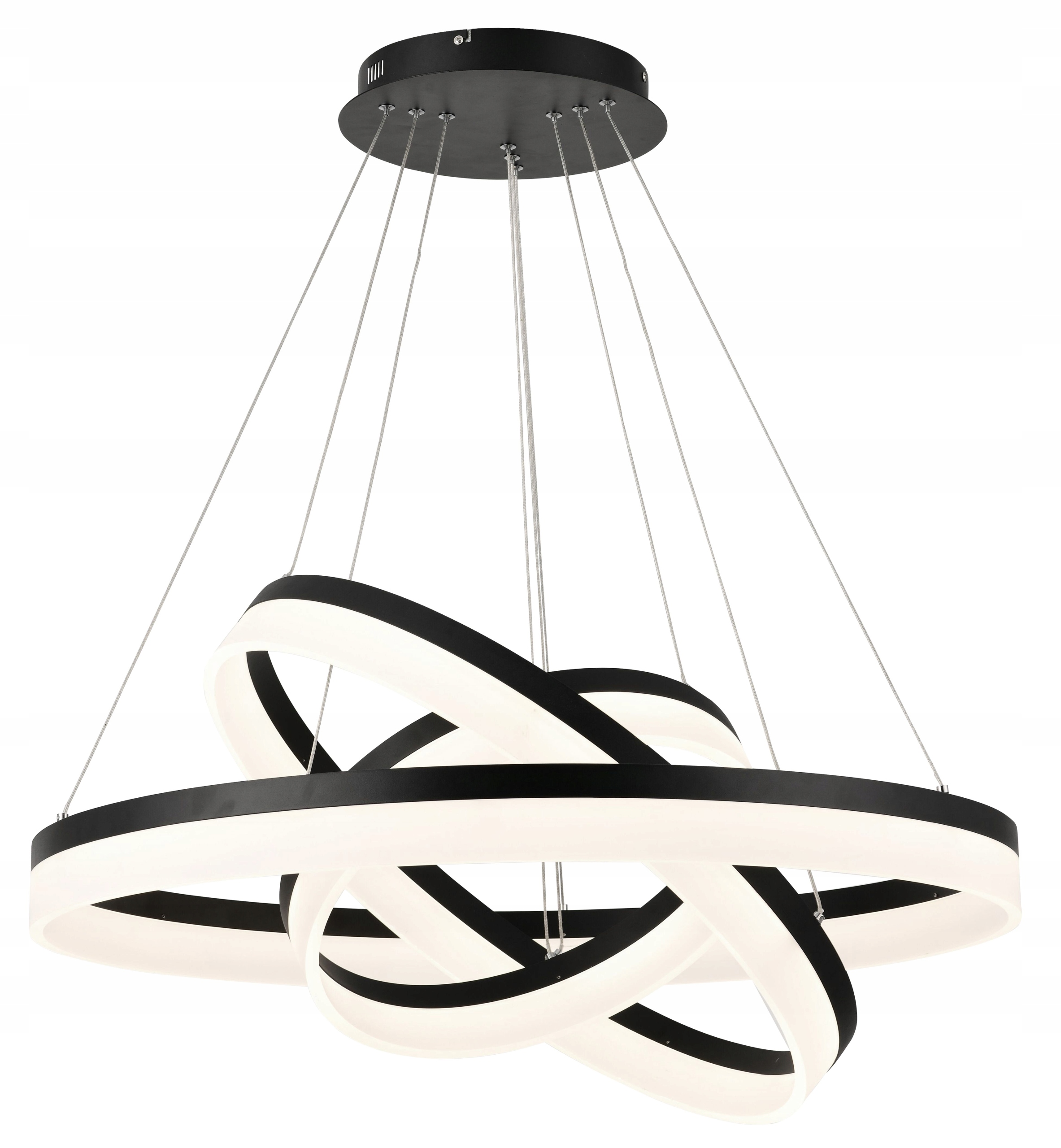 Černá reprezentativní závěsná lampa Ring Led Cornelia obývací pokoj hala