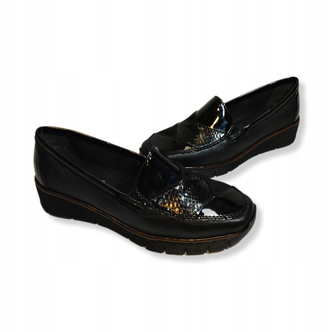 Dámské kožené mokasíny Rieker 53785/00 černé vel. 37