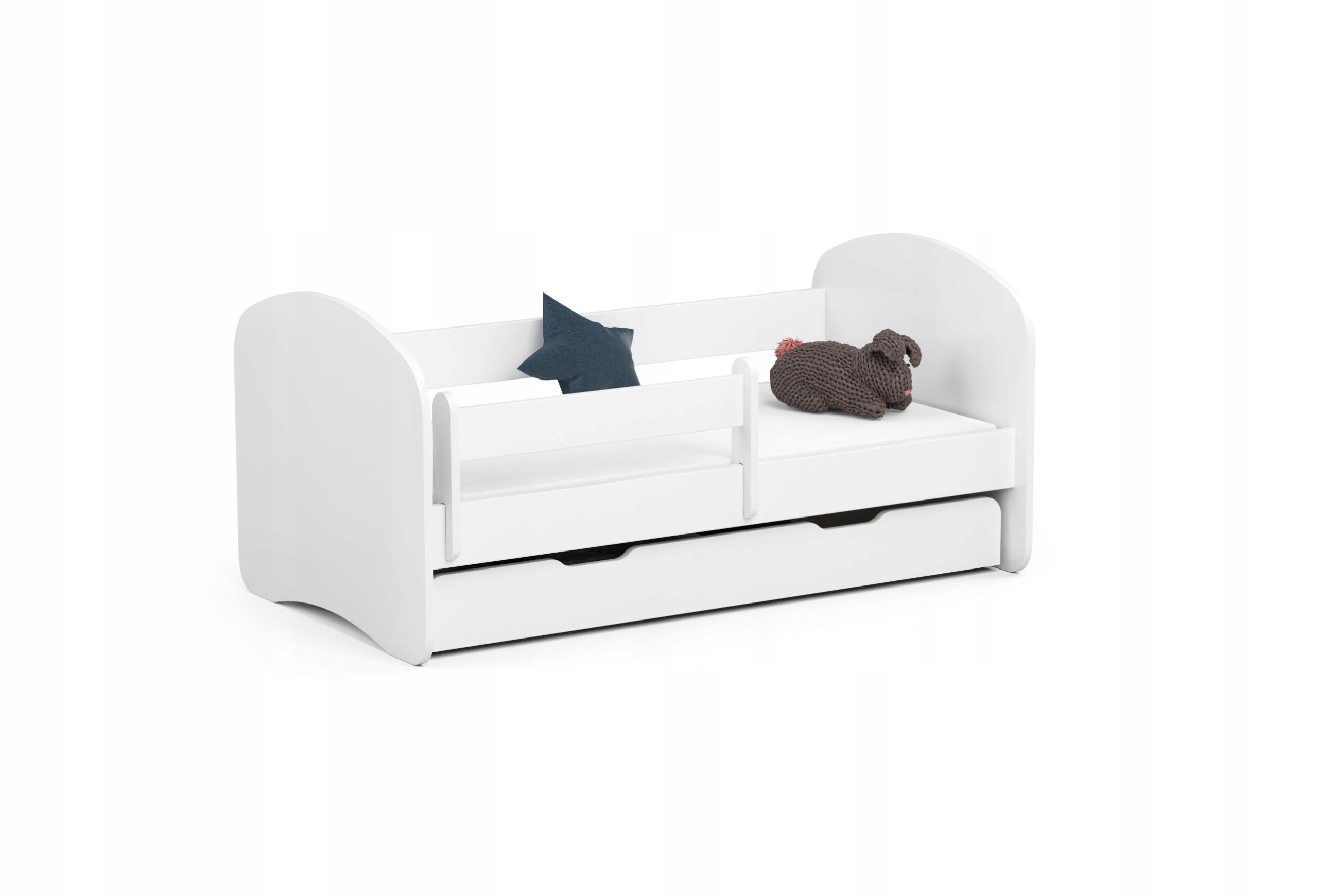 Łóżko dziecięce SMILE 140x70 białe z materacem