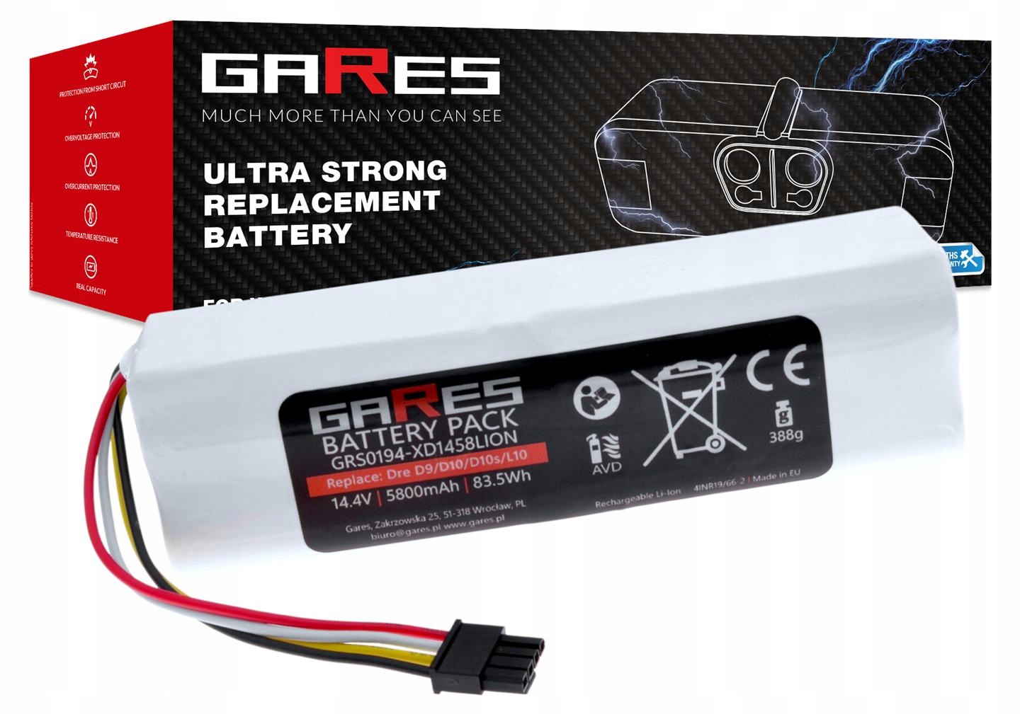 Akumulátor Gares pro Xiaomi X10+ Plus B101GL B105GL 14,4V 5,8Ah