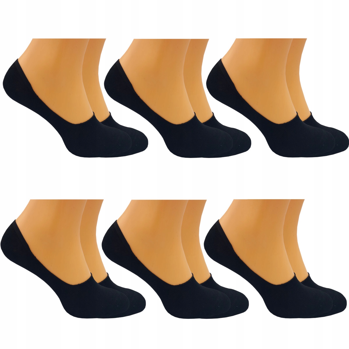 

Skarpety Męskie Stopki Mokasyny Czarne 6 Pak