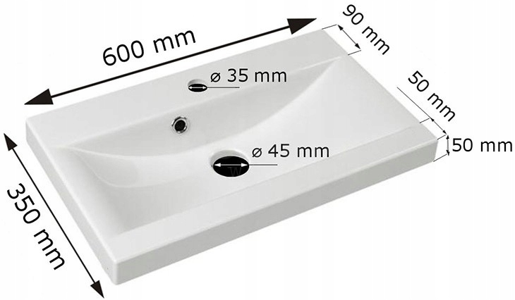 Meble łazienkowe ALBA DĄB SONOMA / BIAŁY POŁYSK, umywalka, lustro Kod producenta 5902928736588