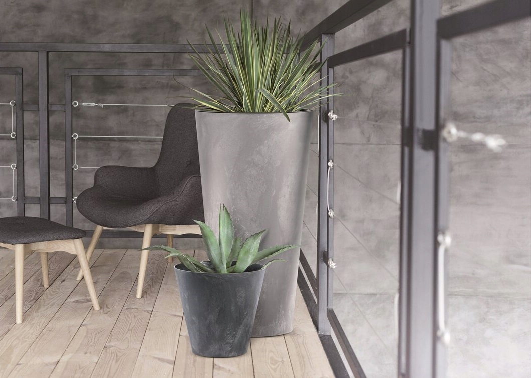 Doniczka wysoka Effect Tubus DTUS250E + wkład | Beton — 17