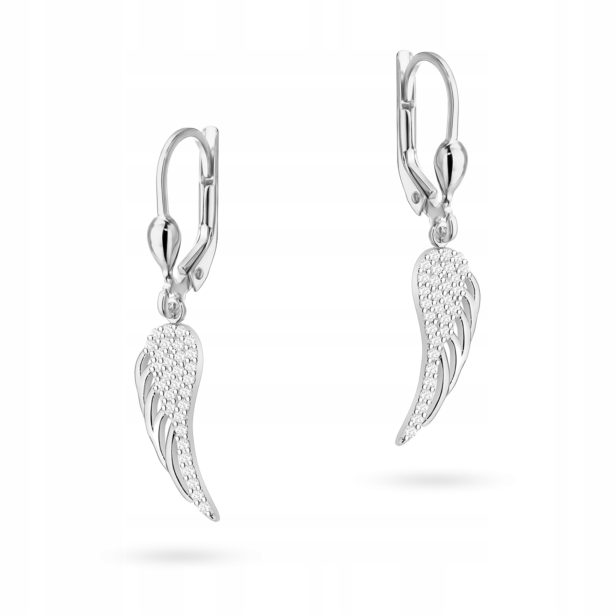 Stříbrné Náušnice 925 Andělská Křídla Se Zirkony