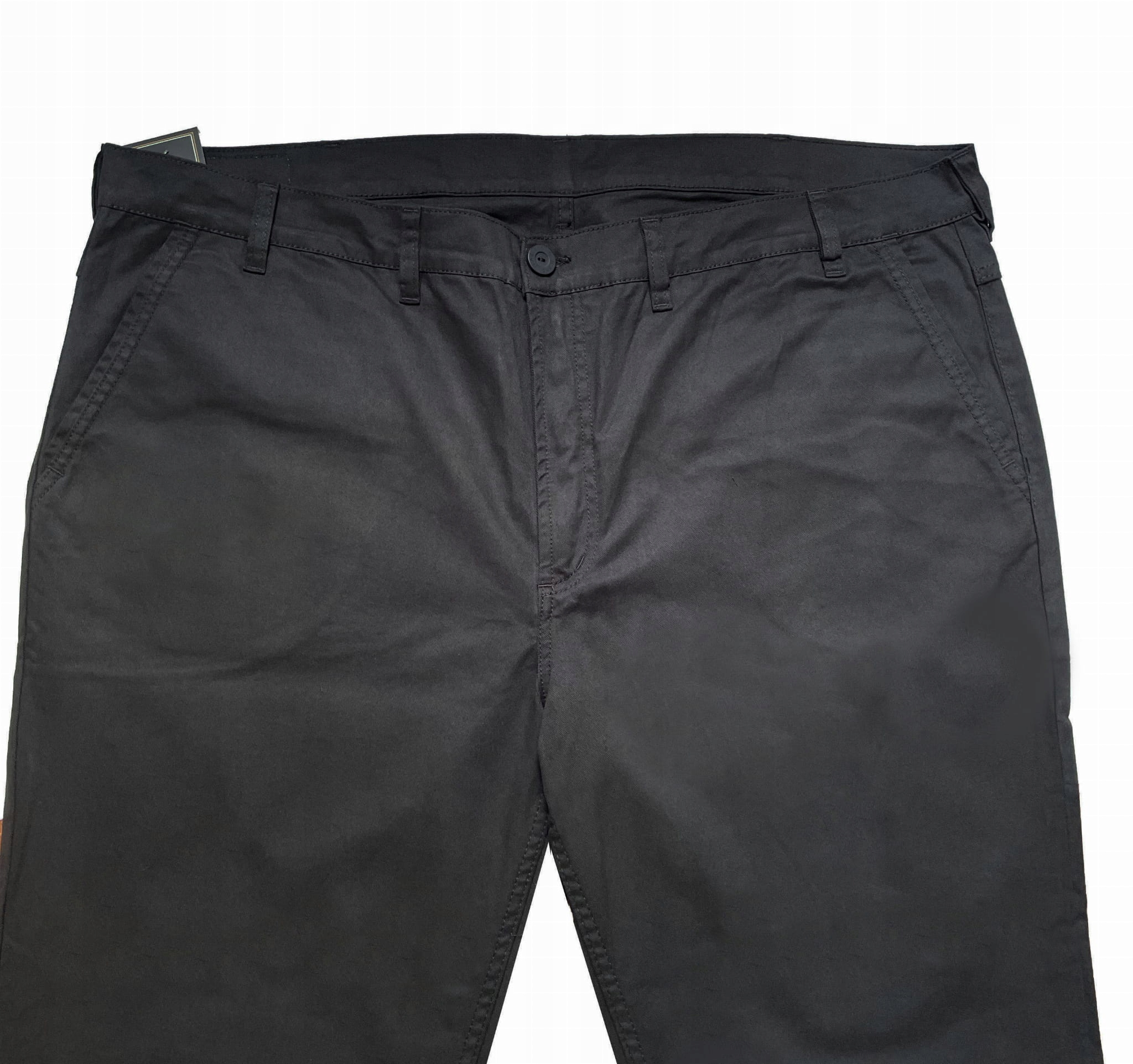 10XL Velké Strečové Kalhoty Klasik Černá Chino Viking Pas 142 CM