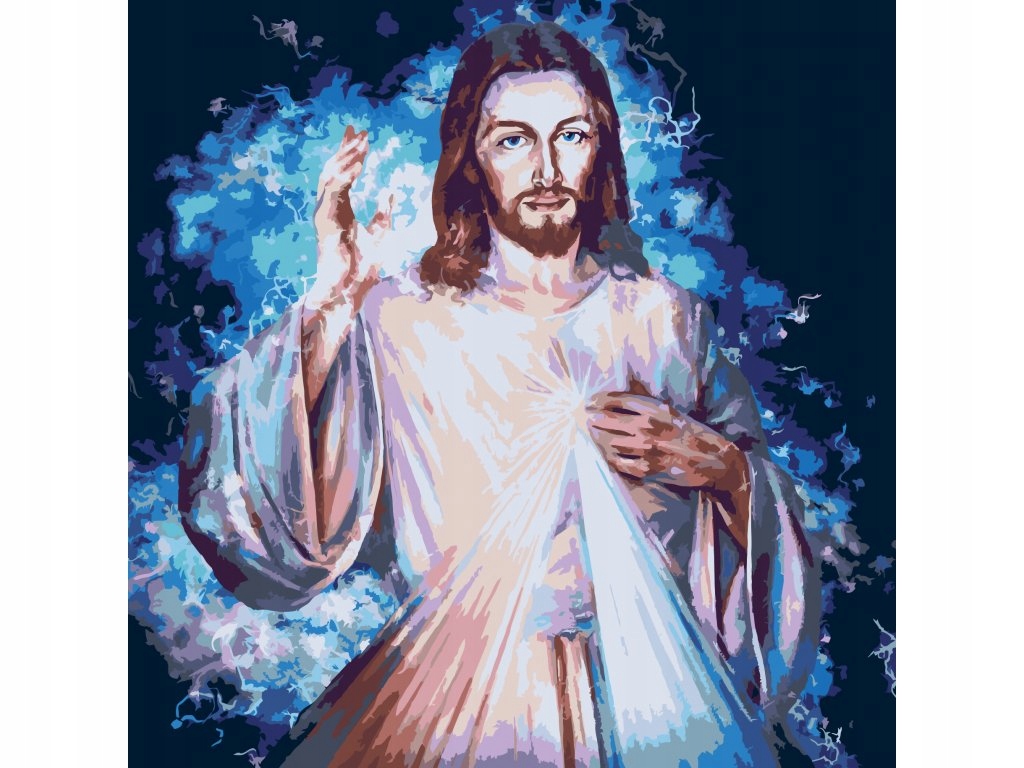 Diamantová výšivka Ježíši Důvěřuji Ti Ježíš Náboženství Čtverce 50x50cm