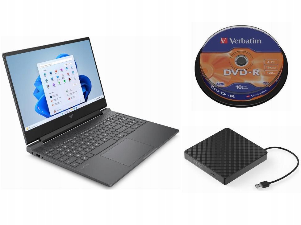 Laptop Hp Windows 11 Home Intel Core i7 Zewnętrzny Napęd DVD 10 Płyt