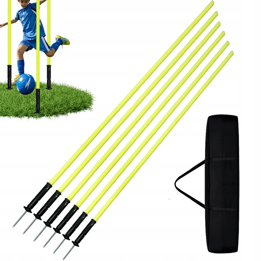 Tyczka Treningowa Wbijana Slalomowa 6X Pachołek Slalom Metalowy Kolec 10CM
