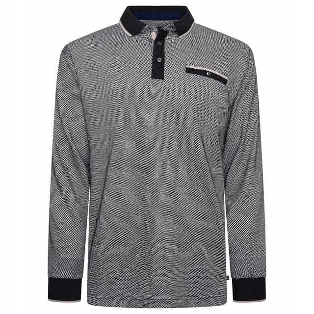 Duża Koszulka Męska Polo Długi Rękaw Kam 5XL