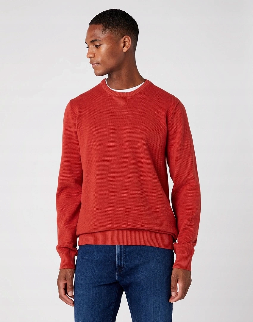Pánský svetr Wrangler Two Tone Crew Nova Red W8C6RLXDQ XL