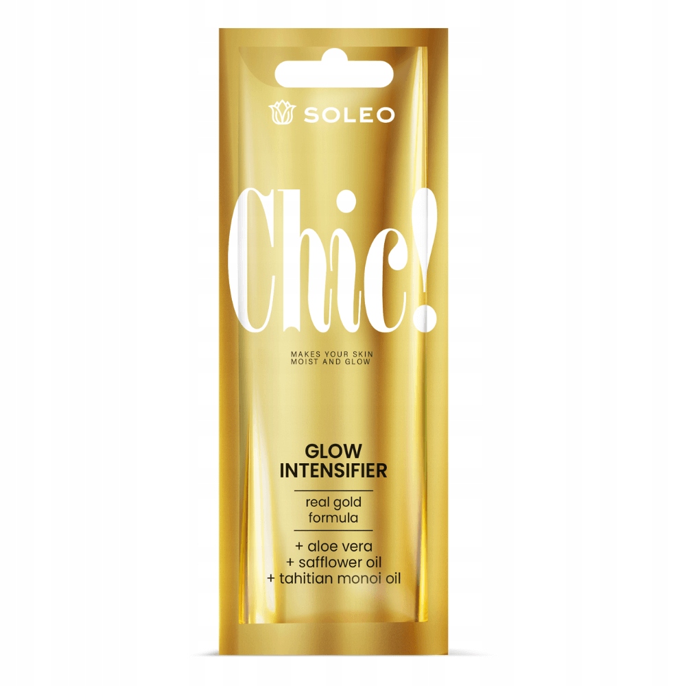 SOLEO CHIC 3x15ml PRZYSPIESZACZ OPALANIA Z DROBINKAMI ZŁOTA +GRATISY Marka Soleo