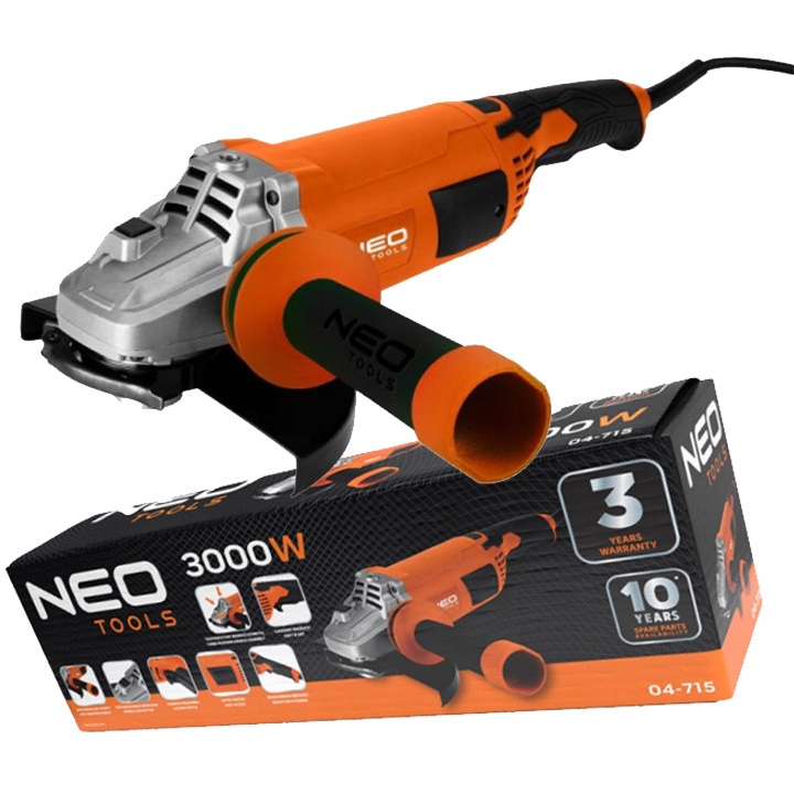 Szlifierka Kątowa Polerka Elektryczna Mocna 3000W 230MM 230V 04-715 Neo