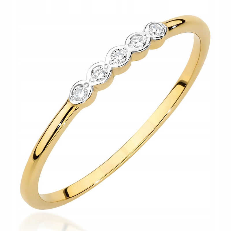 Zlatý Prstýnek pr. 585 s Brilianty 0,04 ct