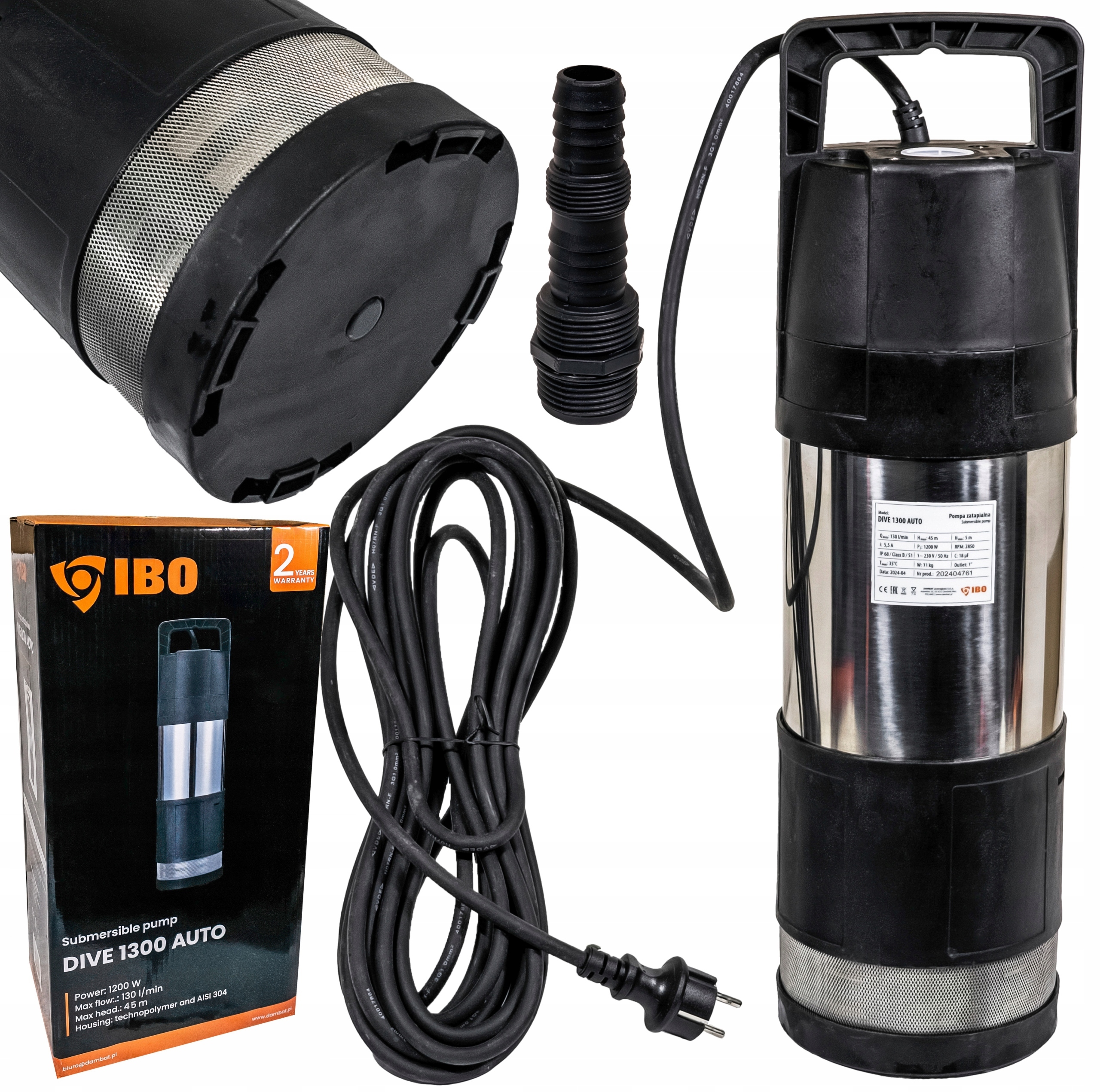 Ponorná Pumpa Na Dažďovú Vodu Automat Dive 1300 Auto Výkonná 230V