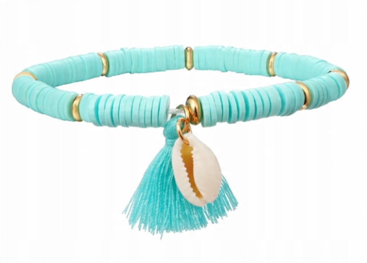 

Bransoletka Summer Beach seashell chwost turkus