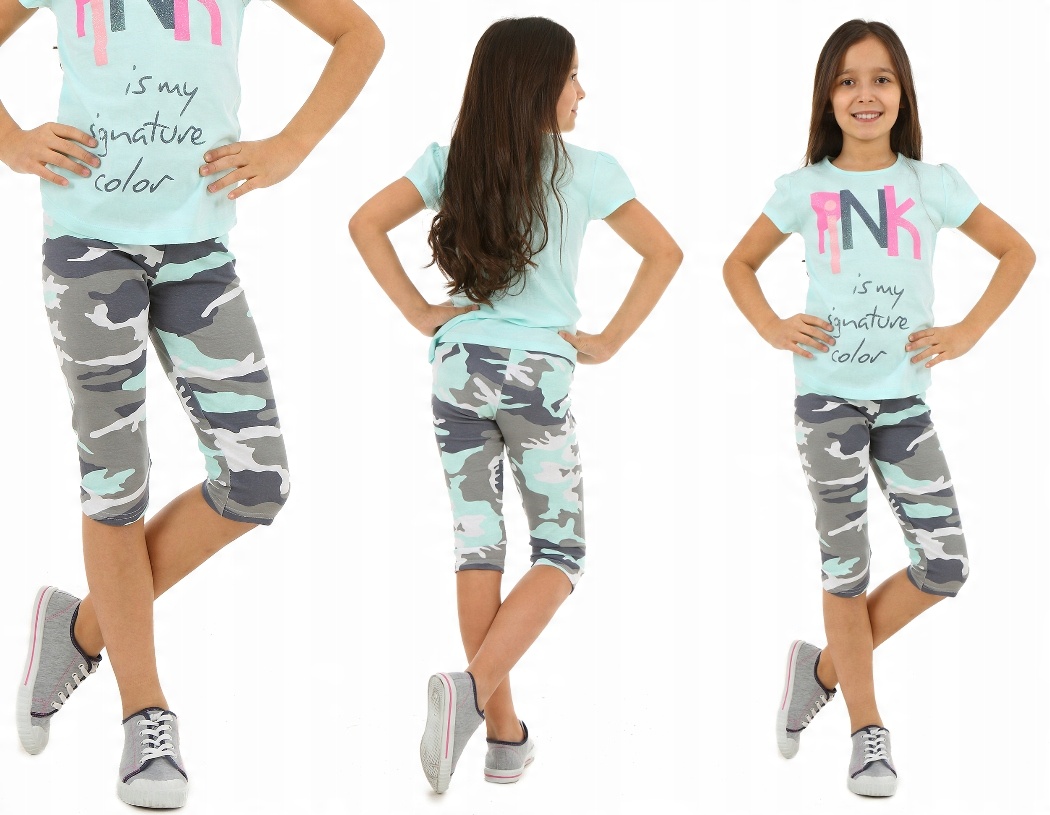 

Legginsy 3/4, Nadruki Moro Róż, Moro Mięta 152-158