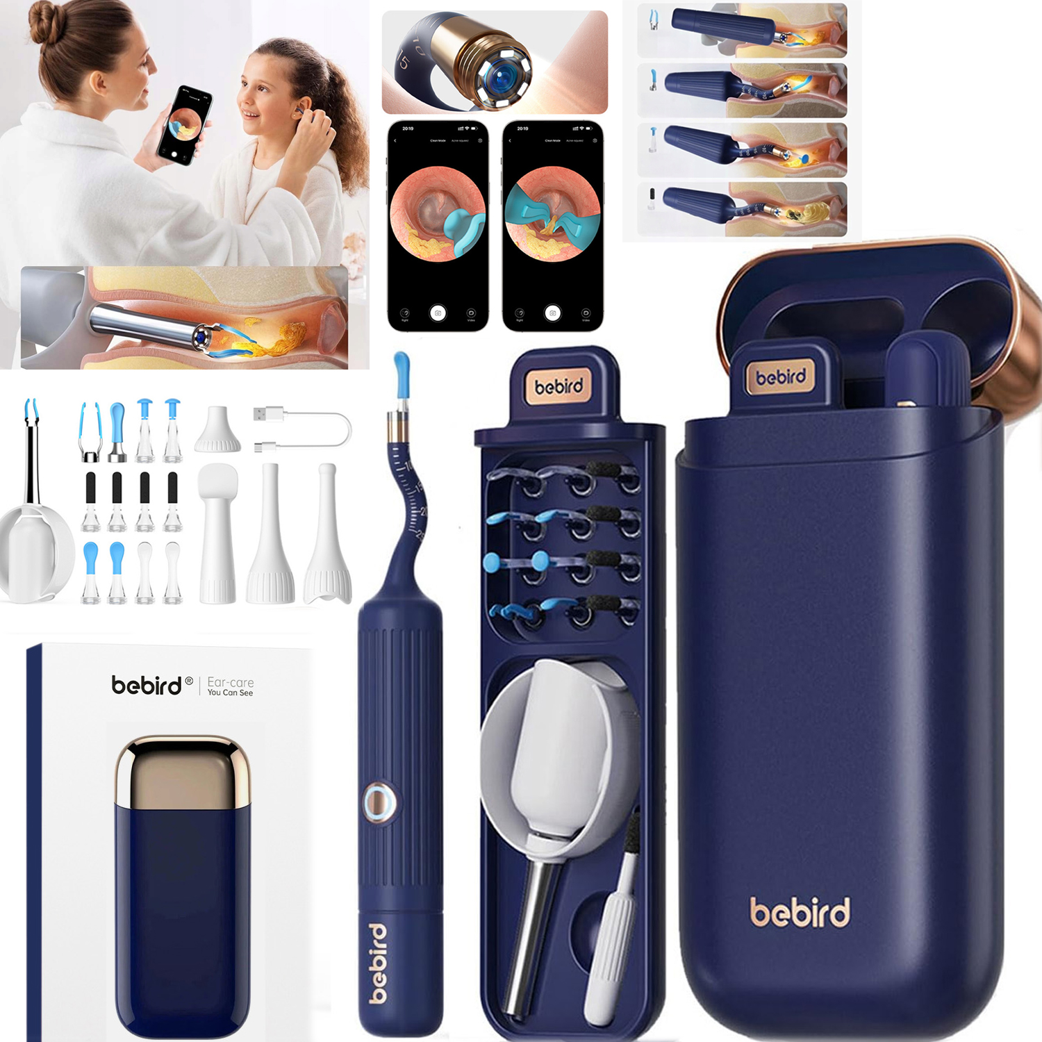 Smart Otoskop Z Kamerką Wifi Do Czyszczenia Uszu Narzędzia Zestaw Endoskop