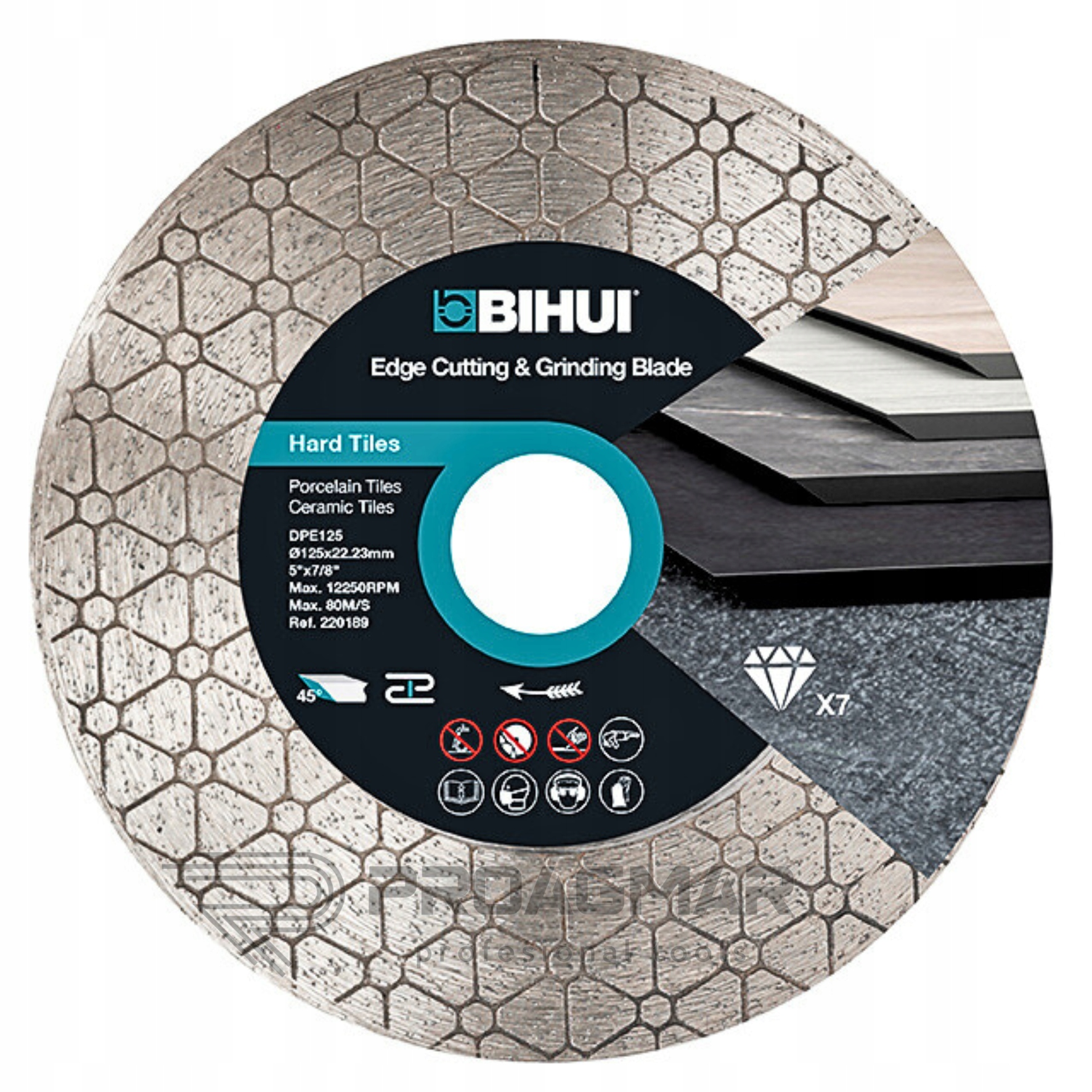 Tarcza diamentowa Bihui do cięcia i szlifowania płytek kamienia 125 mm