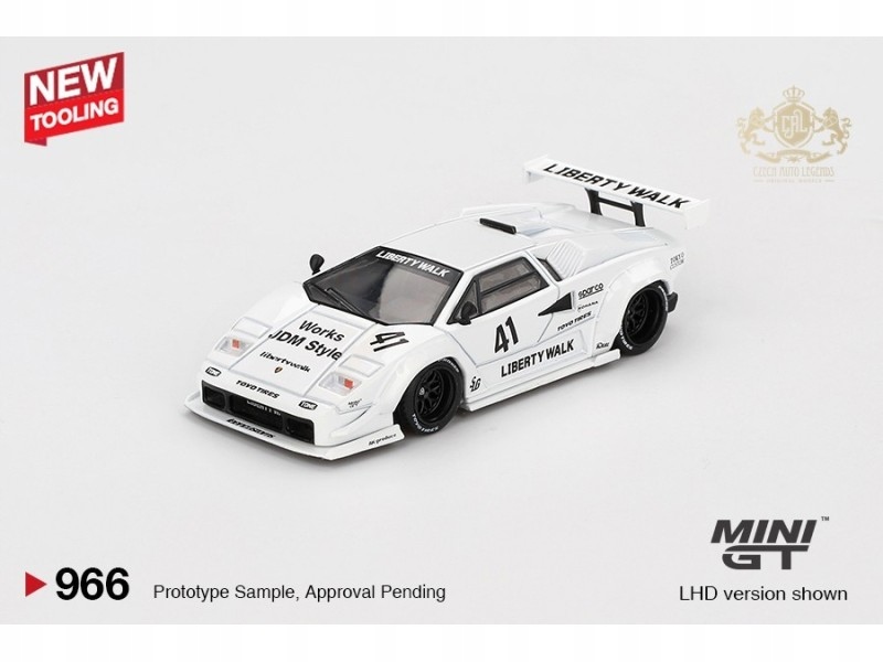 ミニカー Mini GT Lamborghini countach lbwk Lamborghini Countach LB-Works Tokyo Motor Show - biały 1:64
