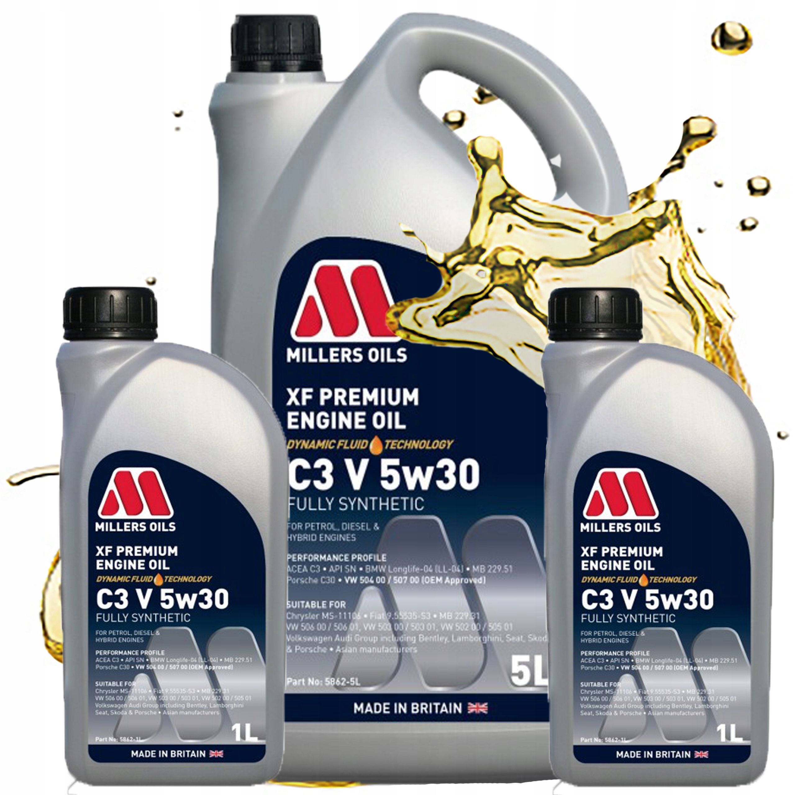 Syntetický Motorový Olej Millers Oils Xf Premium V Dft 5v30 504 507 7L