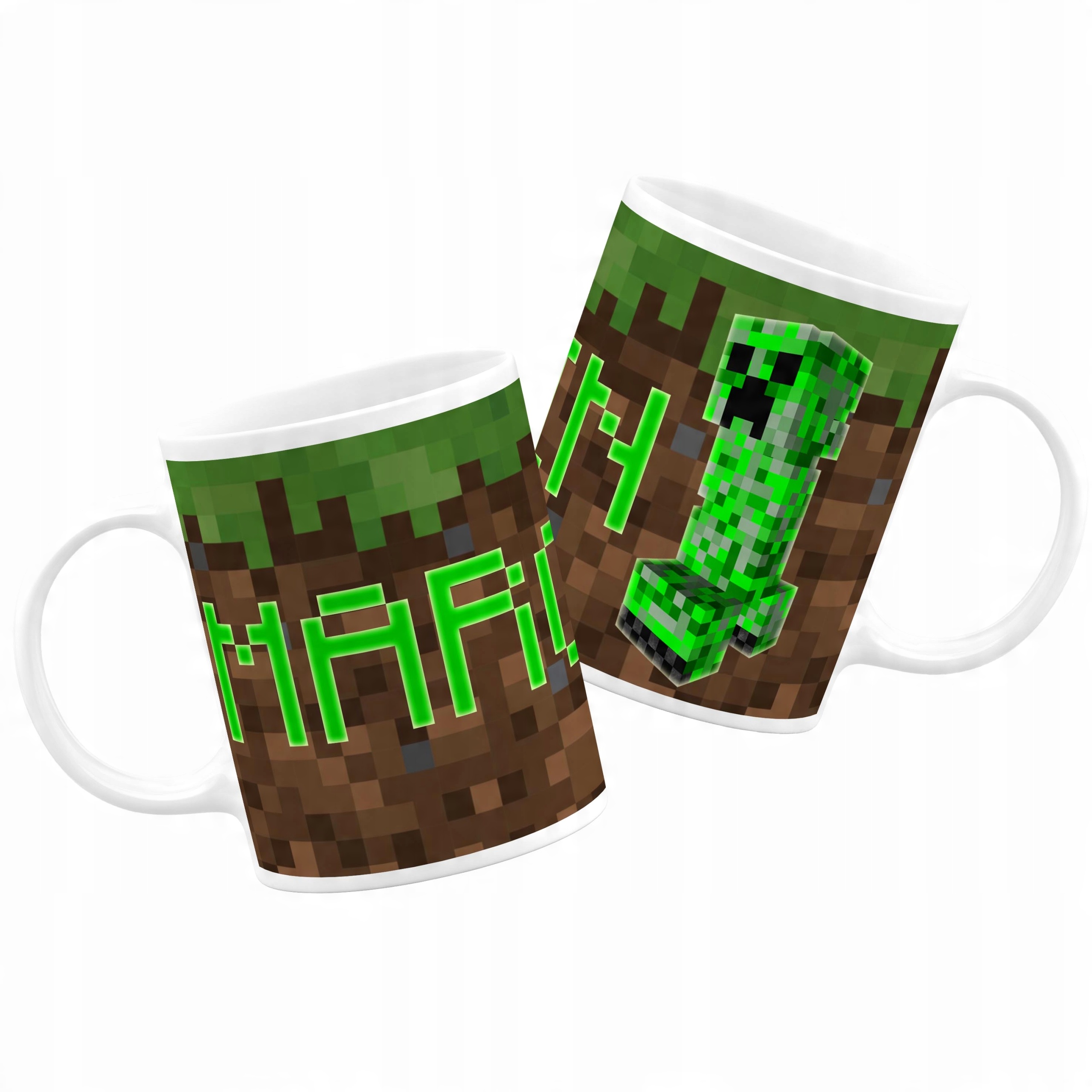 

Kubek z motywem Minecraft Creeper Twoje Imię