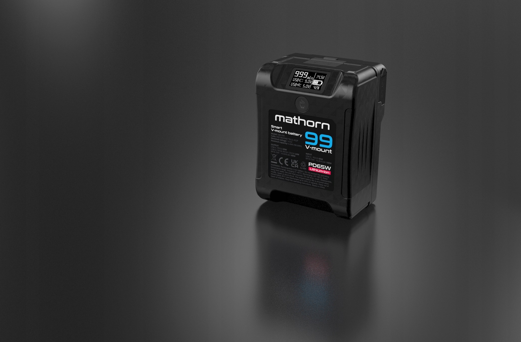Akumulator Mathorn MB-V99 Smart OLED V-mount 99Wh Symbol baterii MB-V99