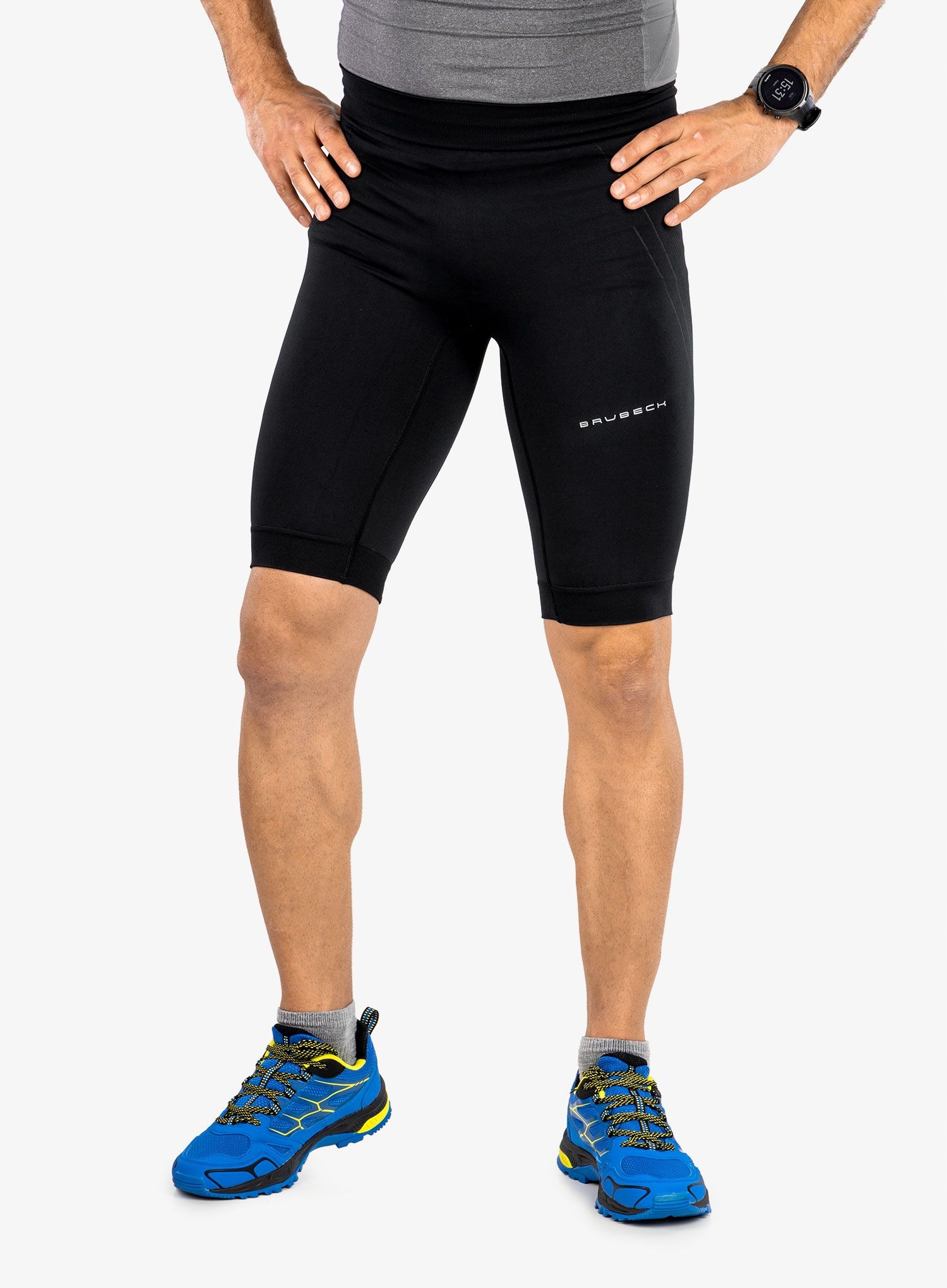 Spodenki treningowe Brubeck Running Force 1/2 black XL