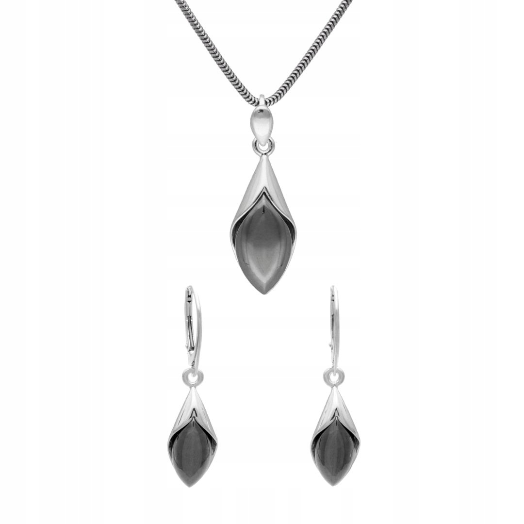 Sada romb s hematitem stříbro