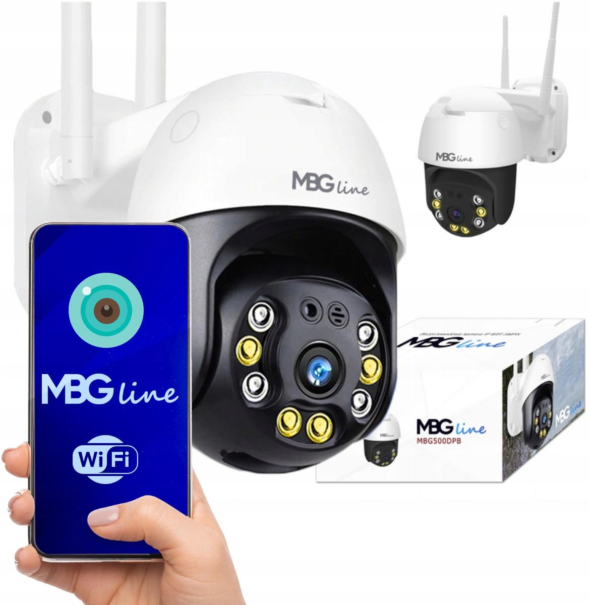 

Obrotowa zewnętrzna kamera Ip H265 P2P 5MP Uhd Led