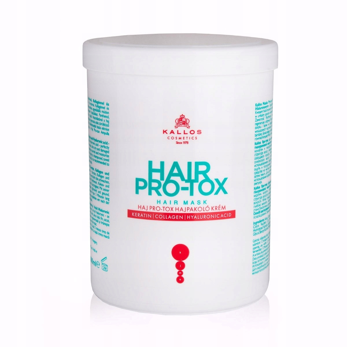 KALLOS MASKA DO WŁOSÓW HAIR PRO-TOX 1000 ML Pojemność 1000 ml
