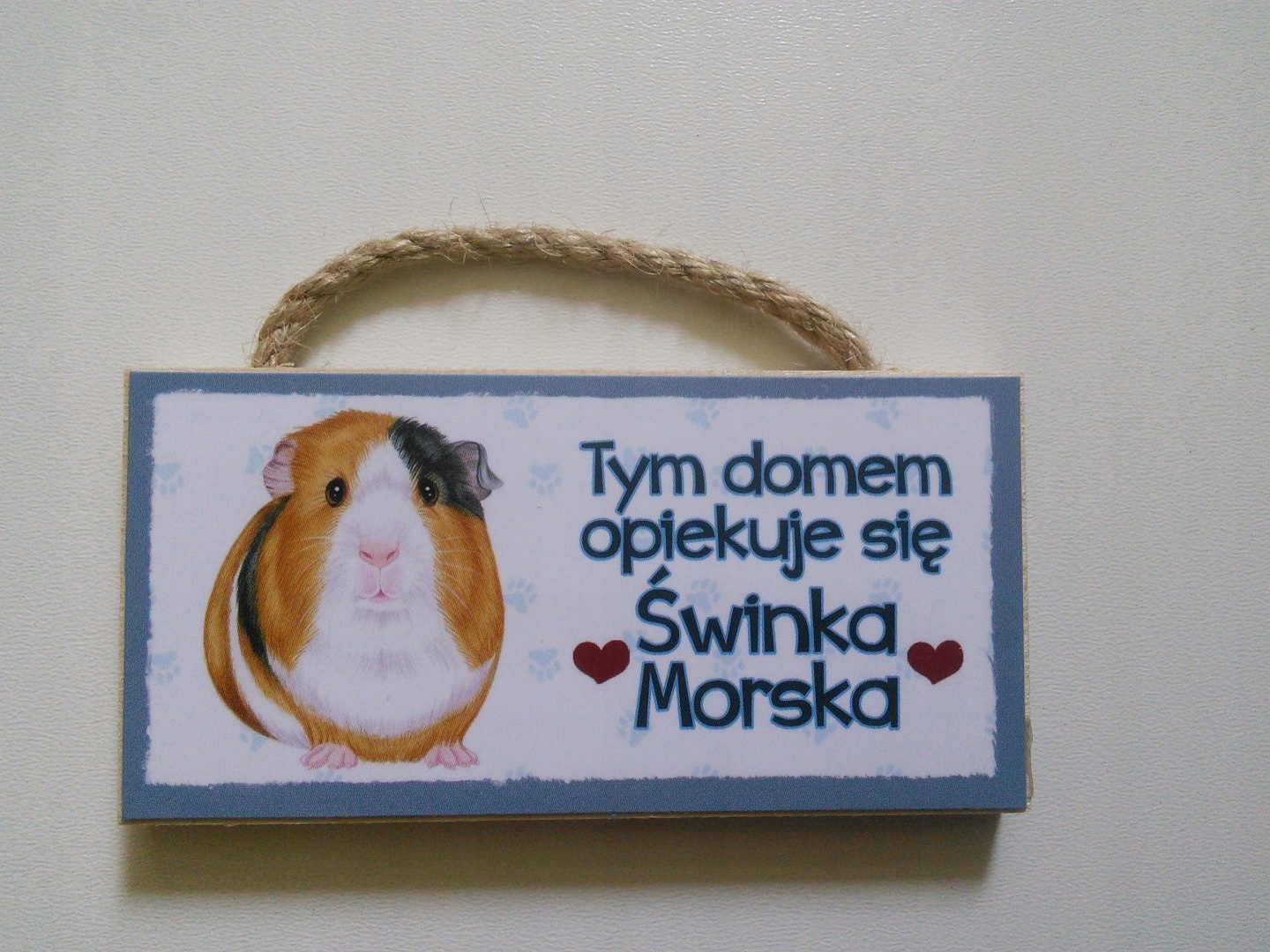 

Tabliczka drewniana z magnesem/motyw Świnka Morska