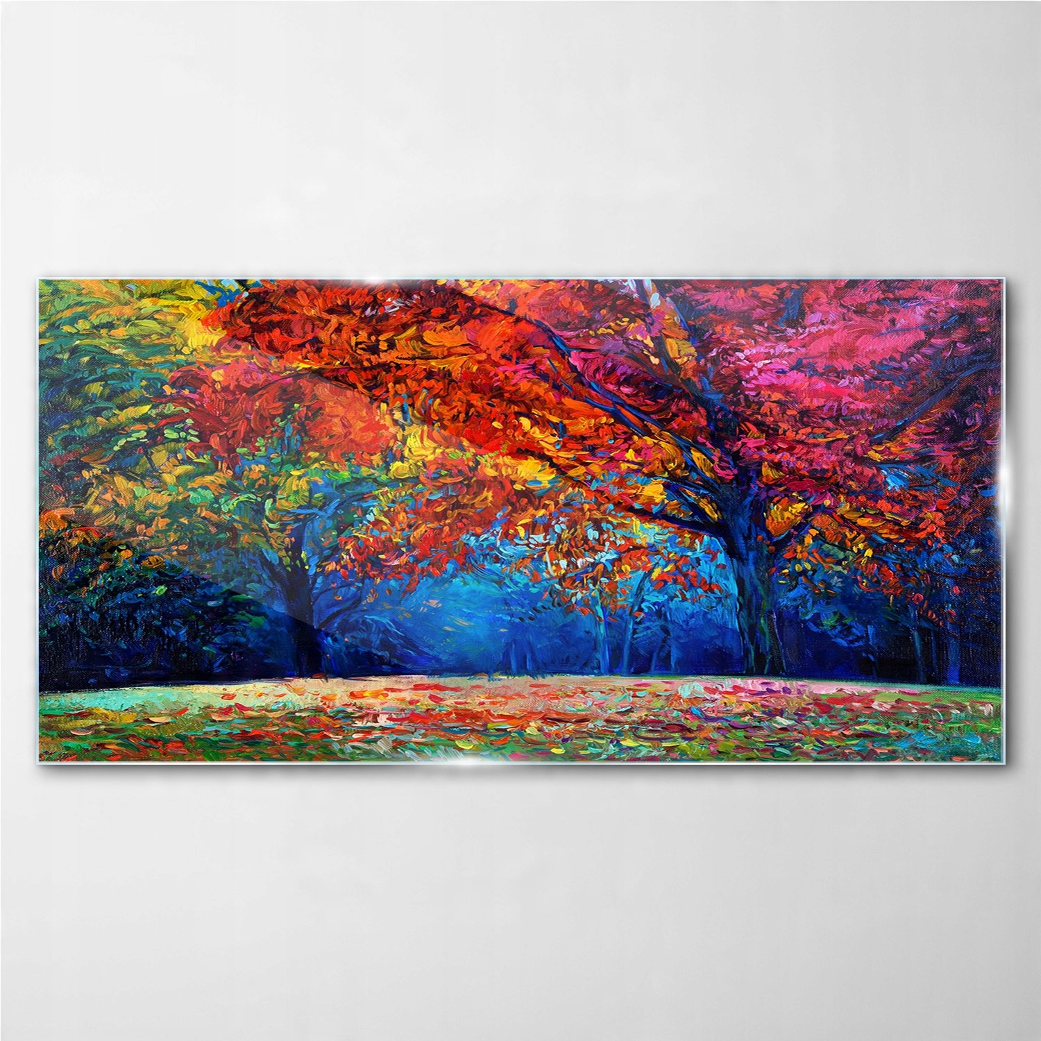 

Foto-obraz szklany na ścianę Las liście 100x50 cm