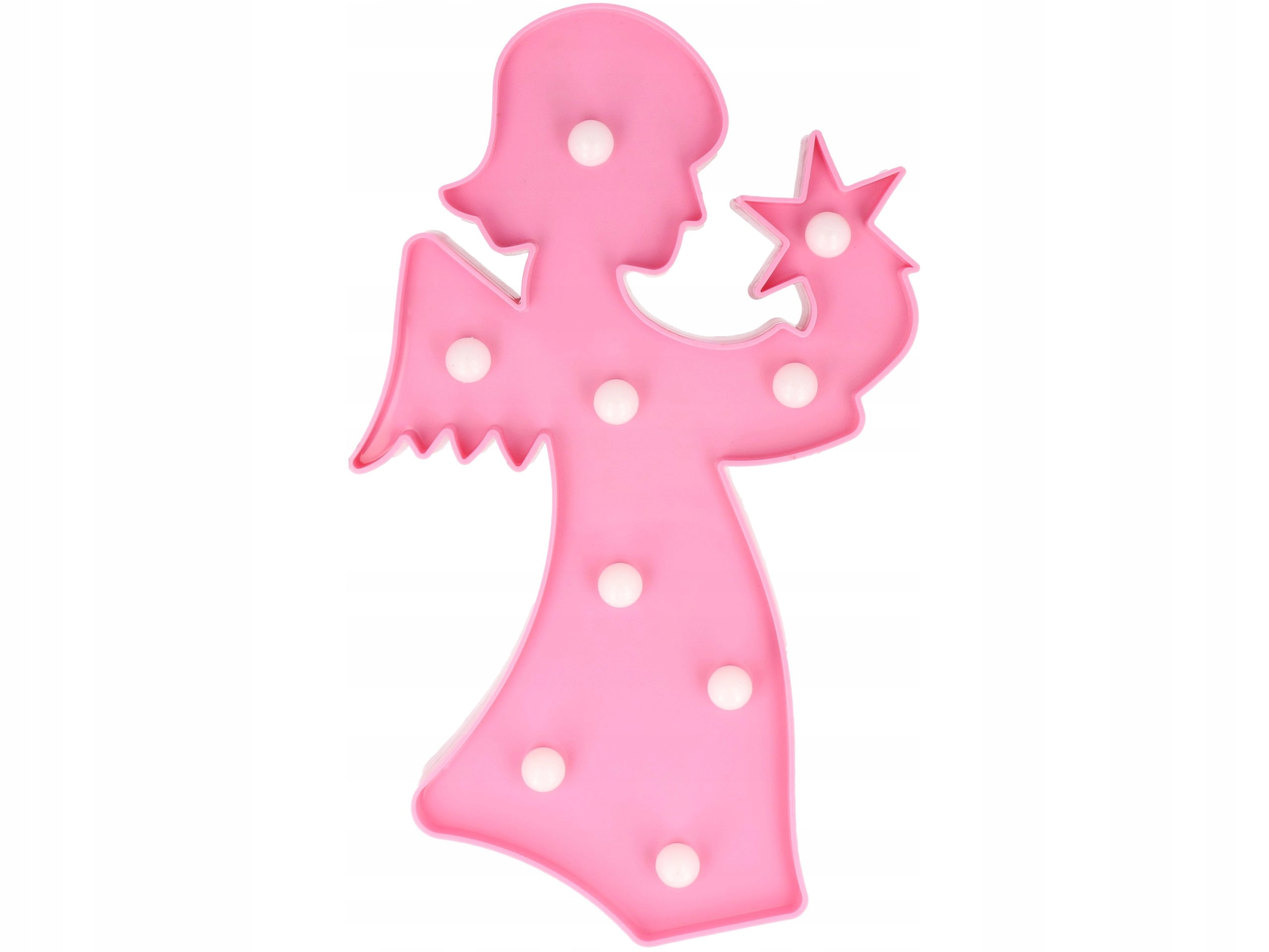 ANIOŁ LAMPKA ANIOŁEK 9 LED OZDOBA NA BATERIE Róż Marka inna marka