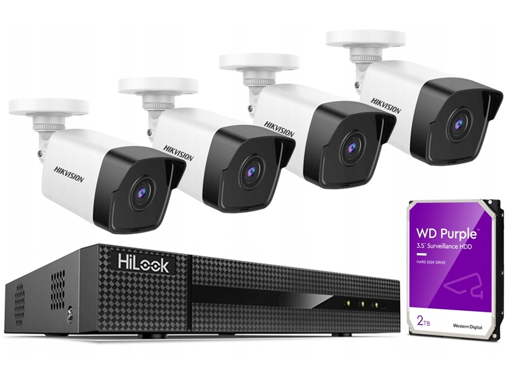 Sada na monitorovanie Ip 4 kamier 4Mpx PoE Hikvision rekordér HiLook 8CH