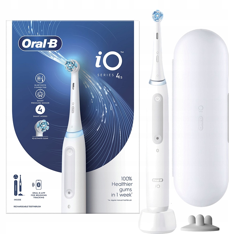Szczoteczka elektryczna Oral-B iO 4S Bluetooth 1 Etui podróżne Quite White