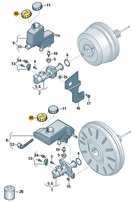 KOREK ZBIORNIKA PŁYNU HAMULCOWEGO 5Q0611349B Numer katalogowy części 5Q0611349B