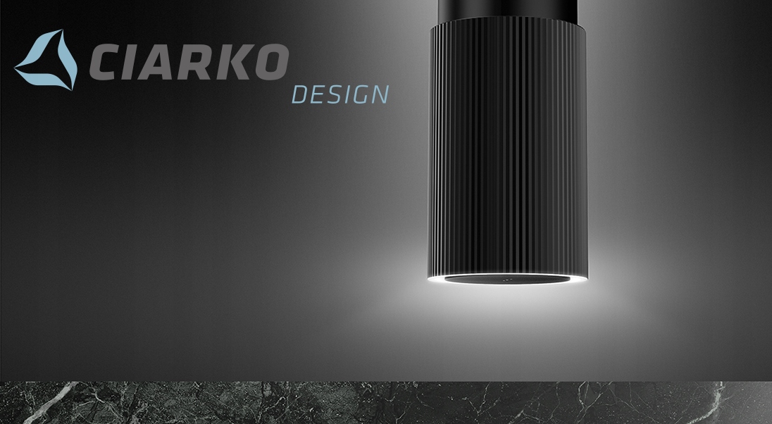 OKAP WYSPOWY CIARKO DESIGN MONOGRAM W BIAŁY Model MONOGRAM W BIAŁY