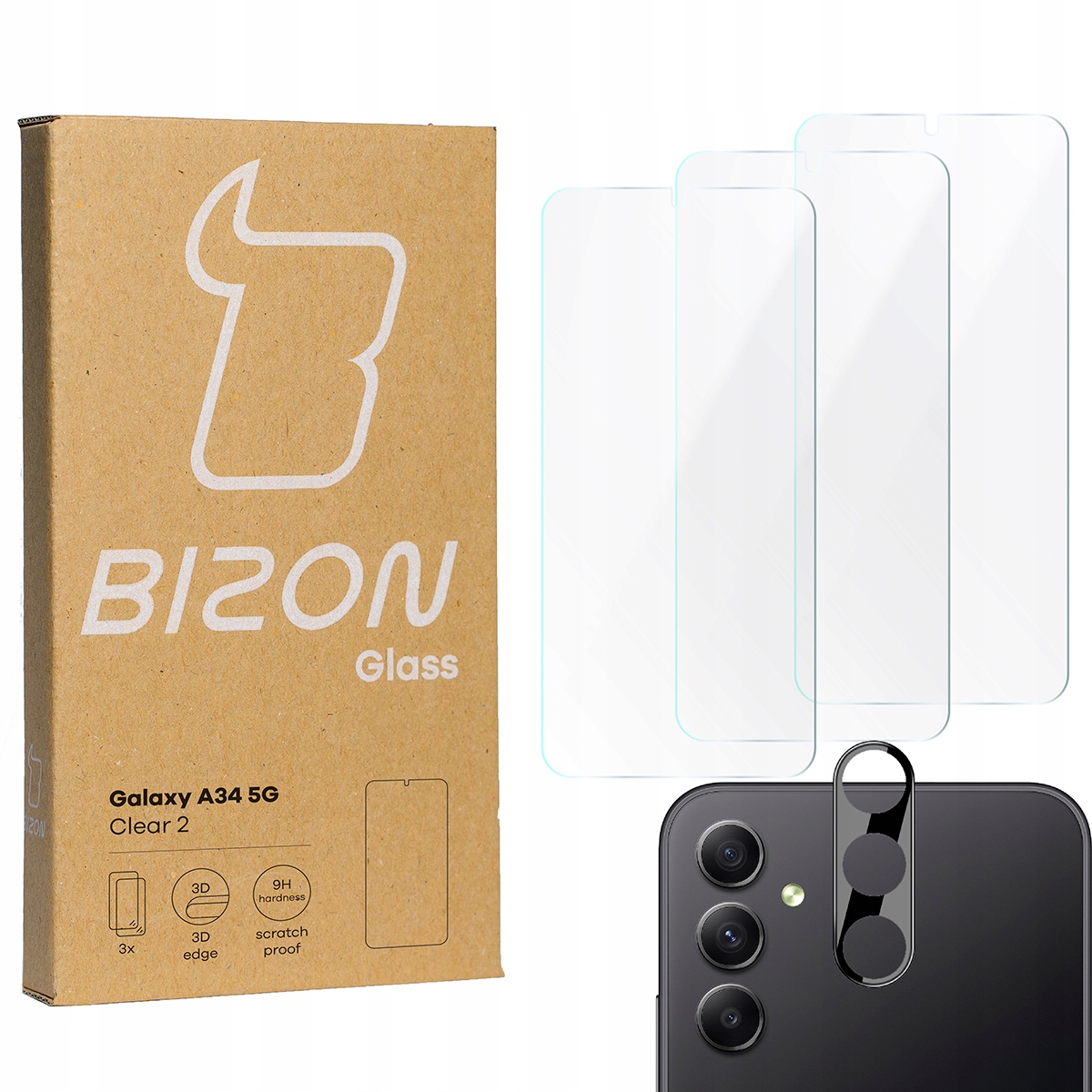 

3x Szkło szybka na aparat Bizon do Galaxy A34 5G