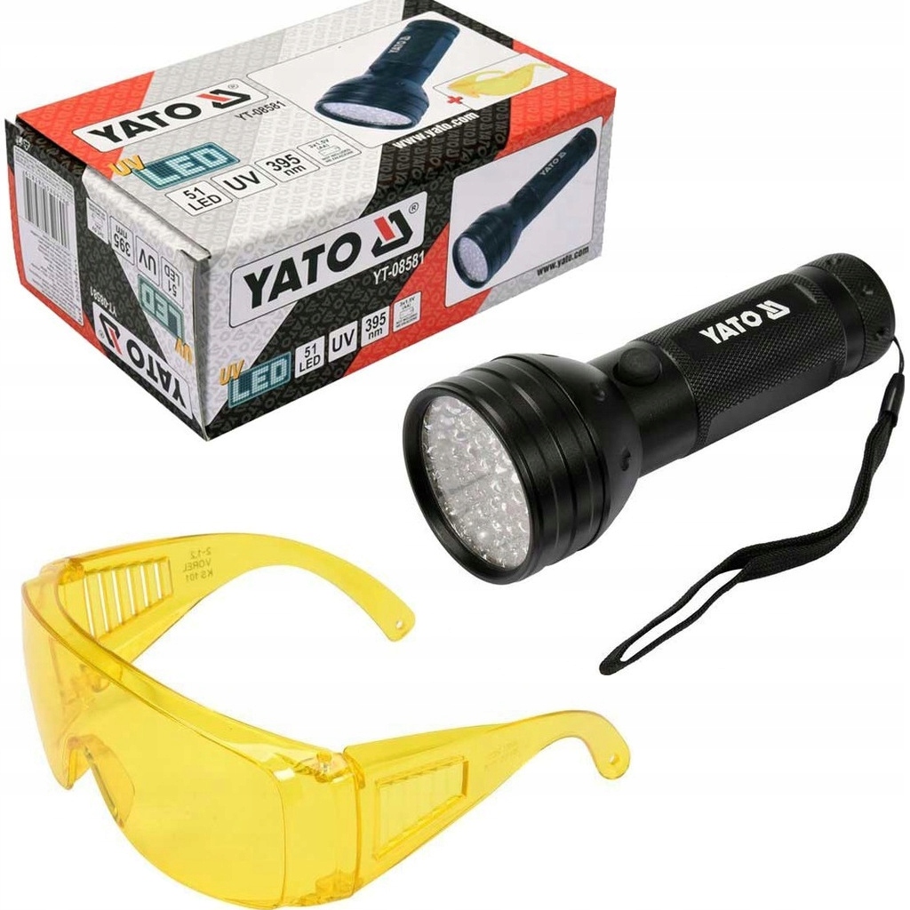 Yato Latarka Uv 51 Led Tester Klimatyzacji Bursztynu Okulary