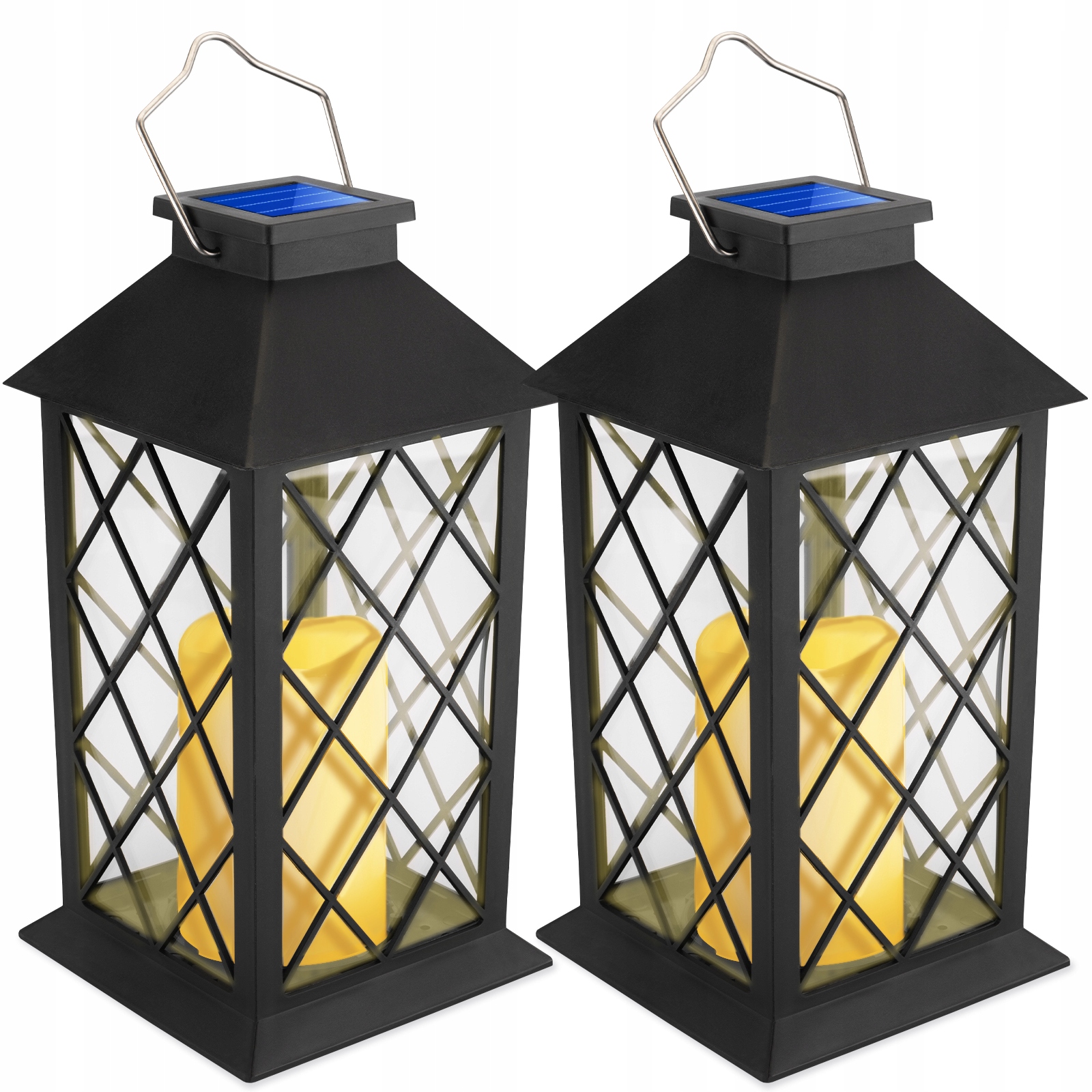 2x Lampa Ogrodowa SOLARNA LED LAMPION LATARENKA Wisząca Znicz Solarny